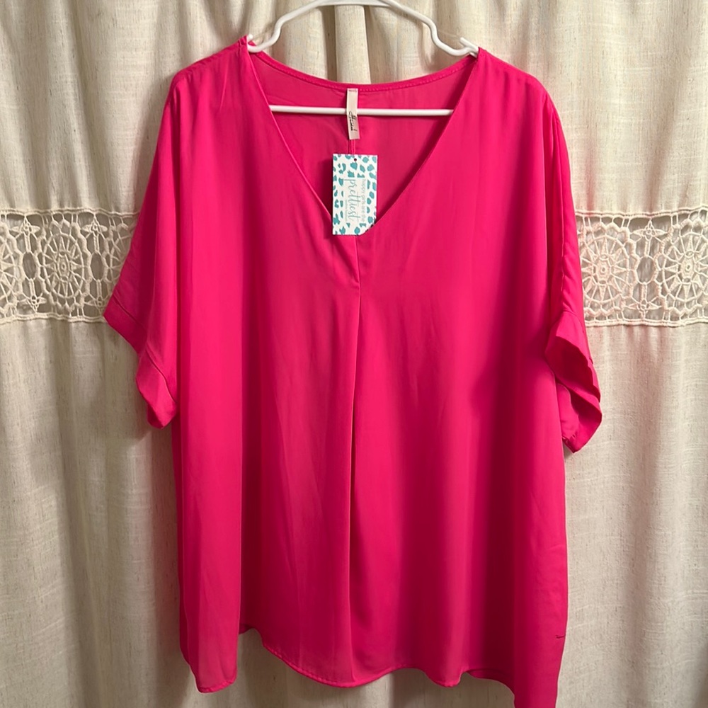 Paisley Grace 3x Top New hot pink